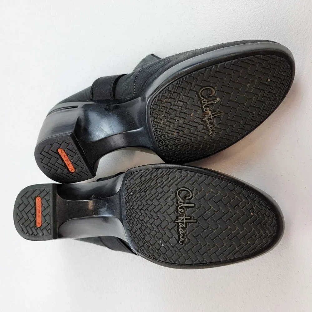 Cole Haan Air Sara Clogs Black Suede Patform Mules Women's Size 9.5 B - Picture 10 of 11